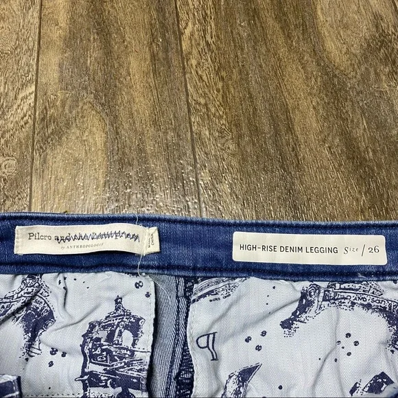 Anthropologie Pilcro & The Letterpress High Rise Denim Legging Jeans Size 26 - Picture 2 of 3